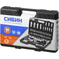 Маленькое фото товара - Универсальный набор инструмента (1/2+1/4) 94 предм. СИБИН 27765-H94. Вариант №2