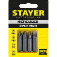Маленькое фото товара - Биты для ударной отвертки 4шт 36мм Hercules STAYER 25667-S4_z01. Вариант №1
