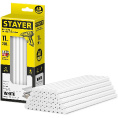Маленькое фото товара - Клеевые стержни 40шт 11х200мм белые White STAYER 2-06821-W-S40. Вариант №1