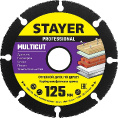 Маленькое фото товара - Диск отрезной по дереву для УШМ 125х22.2мм Multicut STAYER 36860-125. Вариант №1