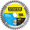 Маленькое фото товара - Пильный диск по алюминию 48Т 190х20/16мм Multi Material STAYER 3685-190-20-48. Вариант №1