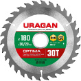Маленькое фото товара - Пильный диск по дереву 30Т 180х30/20мм Optima URAGAN 36801-180-30-30_z01. Вариант №1