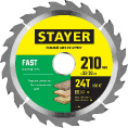 Маленькое фото товара - Пильный диск по дереву 24Т 210x32/30мм Fast STAYER 3680-210-32-24_z01. Вариант №1