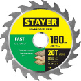 Маленькое фото товара - Пильный диск по дереву 20Т 180x30/20мм Fast STAYER 3680-180-30-20_z01. Вариант №1
