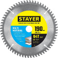 Маленькое фото товара - Пильный диск по алюминию 64Т 190х30/20мм Multi Material STAYER 3685-190-30-64. Вариант №1