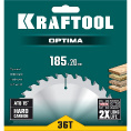 Маленькое фото товара - Пильный диск по дереву 36Т 185х20мм Optima KRAFTOOL 36951-185-20. Вариант №2
