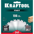 Маленькое фото товара - Пильный диск по дереву 24Т 190х30мм Fast KRAFTOOL 36950-190-30. Вариант №2