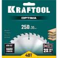 Маленькое фото товара - Пильный диск по дереву 40Т 250х30мм Optima KRAFTOOL 36951-250-30. Вариант №2