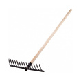 Маленькое фото товара - Грабли стальные 350х1300мм 14 витых зубьев деревянный черенок Сибртех 61768. Вариант №2