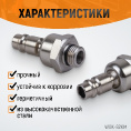 Маленькое фото товара - Штекер с подвижным шарниром 1/4 WIEDERKRAFT WDK-82KM. Вариант №2