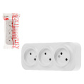 Маленькое фото товара - Розетка 3-ая открытая б/з белая Bailly LEIDEN ELECTRIC 806008. Вариант №1