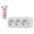 Маленькое фото товара - Розетка 3-ая открытая с/з белая Bailly LEIDEN ELECTRIC 806007. Вариант №1
