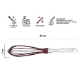 Маленькое фото товара - Венчик силиконовый 23х5см BURGUNDY PERFECTO LINEA 21-108519. Вариант №1