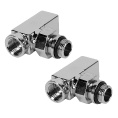 Маленькое фото товара - Набор дизайн-вентилей CUBE угловой (хром) 1/2 Royal Thermo RTE 56.002. Вариант №4