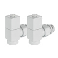 Маленькое фото товара - Набор дизайн-вентилей CUBE угловой (белый) 1/2 Royal Thermo RTE 56.0007. Вариант №5