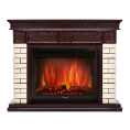 Маленькое фото товара - Портал камень бежевый шпон темный дуб Firelight Bricks 25. Вариант №2