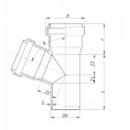 Маленькое фото товара - Тройник 40/40x67гр. HTEA ВК PPS серый Ostendorf 111300. Вариант №2