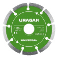 Маленькое фото товара - Диск алмазный отрезной сегментный UNIVERSAL 115мм URAGAN 36705-115. Вариант №1