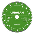 Маленькое фото товара - Диск алмазный отрезной сегментированный TURBO 180мм URAGAN 36706-180. Вариант №1