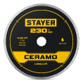 Маленькое фото товара - Сплошной алмазный диск CERAMO 230мм 22.2/25.4х5х2.2мм STAYER 3664-230_z03. Вариант №1