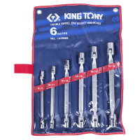 Фото товара - Набор торцевых ключей с шарниром, 8-19мм, 6пр. KING TONY 1A06MR