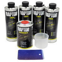 Фото товара - Защитное покрытие RAPTOR 2K повышенной прочности черное с отвердителем 4+1л U-POL RLB/S4