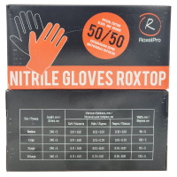 Фото товара - Перчатки нитриловые ROXTOP XL черные/оранжевые 100шт (марк) RoxelPro 721241