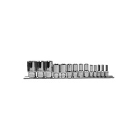 Фото товара - Набор головок глубоких 1/4 , 3/8 , 1/2 DR внешний TORX®, E4-E24, 14пр. OMBRA 910714 Код 055704