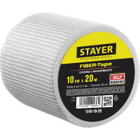 Фото товара - Самоклеящаяся серпянка 3х3мм 10смх20м FIBER-Tape STAYER 1246-10-20