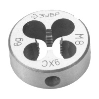 Фото товара - Плашка круглая ручная сталь 9ХС М8x1.25мм ЗУБР 4-28022-08-1.25