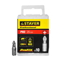 Фото товара - Набор бит 10шт ProFix PH2 25мм STAYER 26201-2-25-10_z01