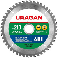 Фото товара - Пильный диск по дереву 48Т 210х32/30мм Expert URAGAN 36802-210-32-48_z01