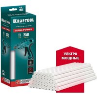 Фото товара - Клеевые стержни прозрачные ультрамощные 40шт 11х250мм Ultra Power KRAFTOOL 06848-40