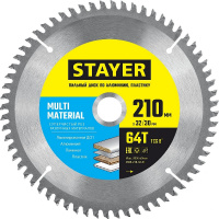 Фото товара - Пильный диск по алюминию 64Т 210х32/30мм Multi Material STAYER 3685-210-32-64