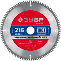Фото товара - Пильный диск по алюминию 100Т 216x30/20мм Универсальный рез ЗУБР 36916-216-30-100_z01