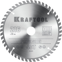 Фото товара - Пильный диск по дереву 48Т 216х30мм Precision KRAFTOOL 36952-216-30