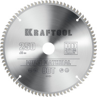 Фото товара - Пильный диск по алюминию 80Т 250х30мм Multi Material KRAFTOOL 36953-250-30