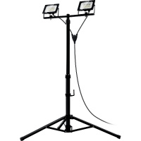 Фото товара - Светодиодные прожекторы на штативе 1.6м IP 65 6500 К 2х30Вт ПСК 30х2 ЗУБР 57145-2-30
