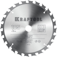 Фото товара - Пильный диск по дереву 24Т 185х20мм Fast KRAFTOOL 36950-185-20