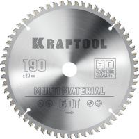 Фото товара - Пильный диск по алюминию 60Т 190х20мм Multi Material KRAFTOOL 36953-190-20