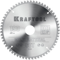 Фото товара - Пильный диск по алюминию 60Т 190х30мм Multi Material KRAFTOOL 36953-190-30