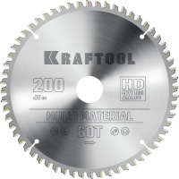 Фото товара - Пильный диск по алюминию 60Т 200х30мм Multi Material KRAFTOOL 36953-200-30