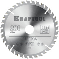 Фото товара - Пильный диск по дереву 36Т 200х30мм Optima KRAFTOOL 36951-200-30