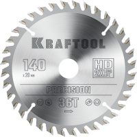 Фото товара - Пильный диск по дереву 36Т 140х20мм Precision KRAFTOOL 36952-140-20