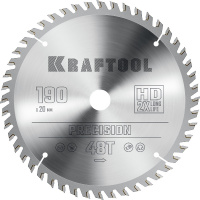 Фото товара - Пильный диск по дереву 48Т 190х20мм Precision KRAFTOOL 36952-190-20