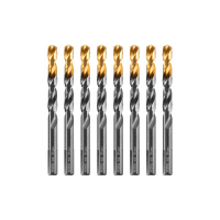 Фото товара - Сверло по металлу 10мм HSS-Tin Golden Tip 8шт Denzel 717222