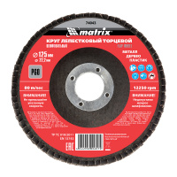 Фото товара - Круг лепестковый торцевой P60 125х22.2мм Matrix 74043