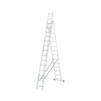 Фото товара - Лестница 3х14 ступеней алюминиевая трехсекционная Сибртех 97824