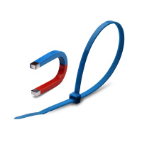 Фото товара - Стяжка нейлоновая КСС Magnetic 5х200 (син) (100шт) Fortisflex 82022