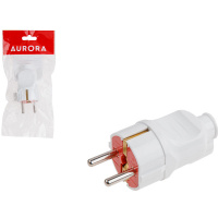 Фото товара - Вилка с/з 16А 250В белая AURORA A100-007